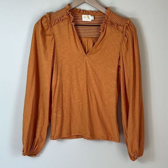 Nation LTD Dolly Smocked Long Sleeve Blouse Size Small - Picture 3 of 10